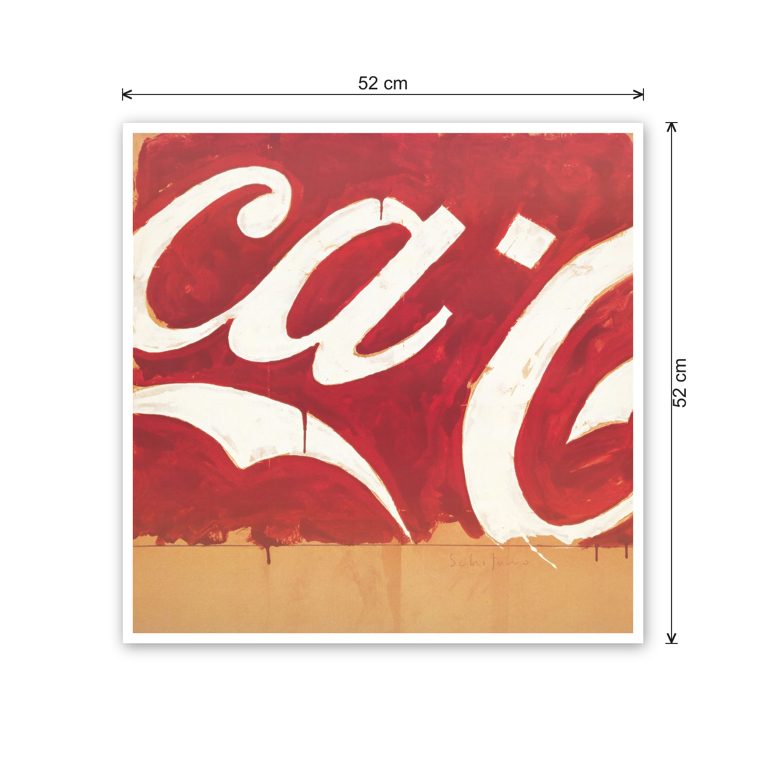 Homage to Schifano - Coke cm 50x50 - misure