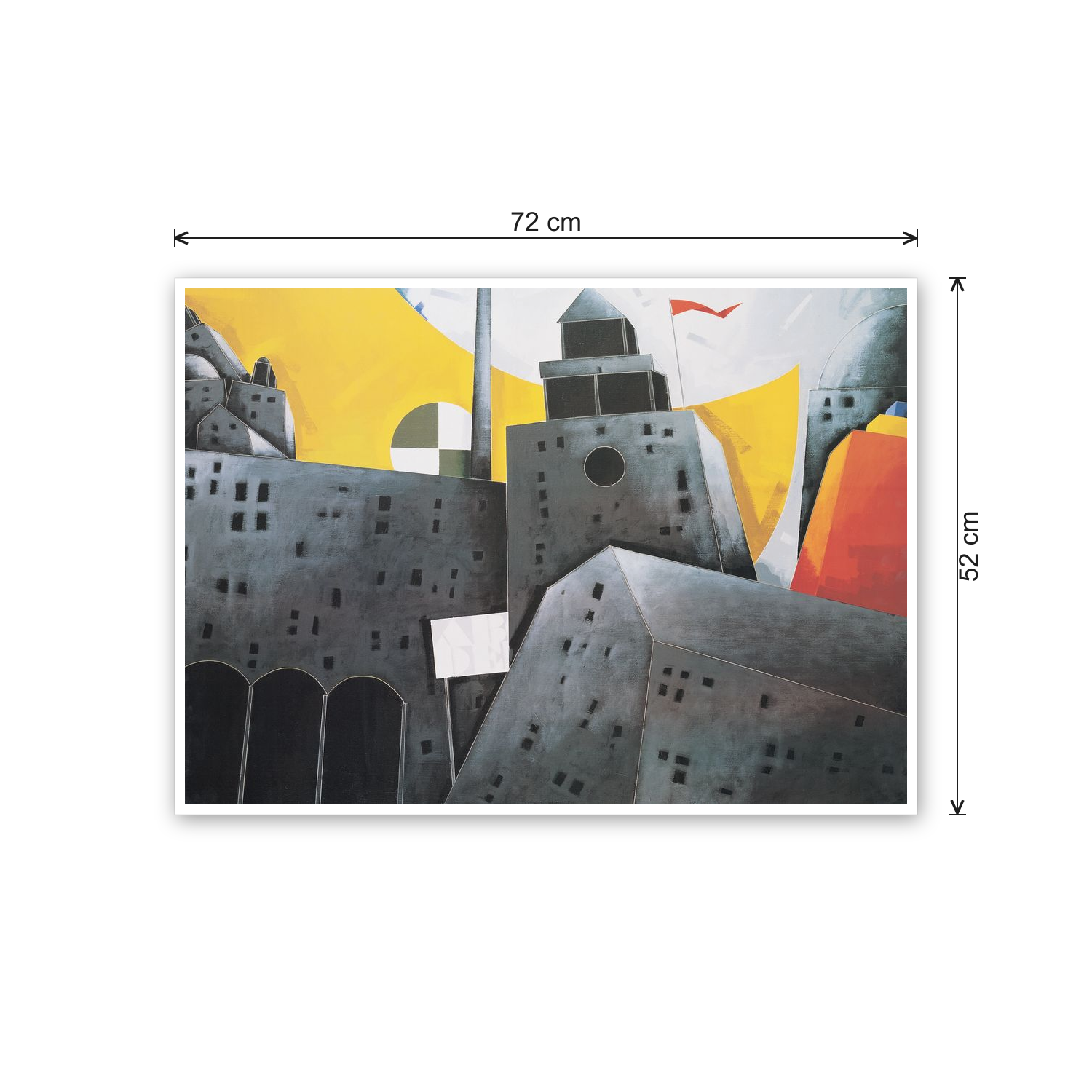 Homage to Tadini - Italian city cm 70x50 - misure