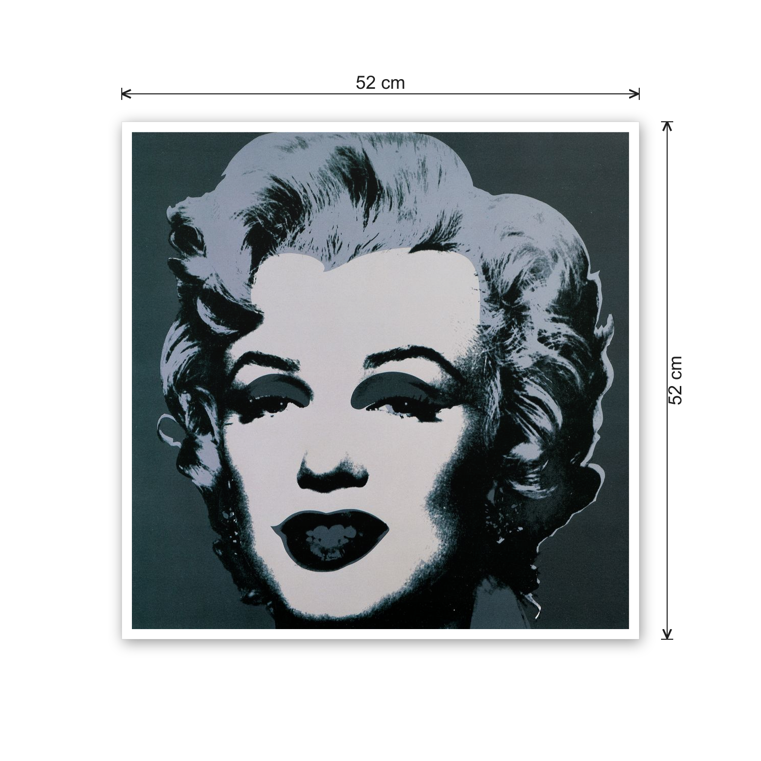 Homage to Warhol - Marilyn Monroe cm 50x50 - misure