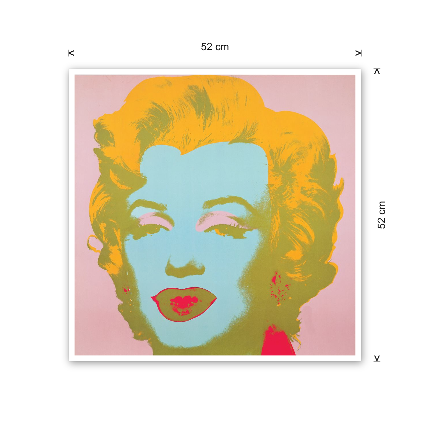 Homage to Warhol - Marilyn Monroe cm 50x50 - misure