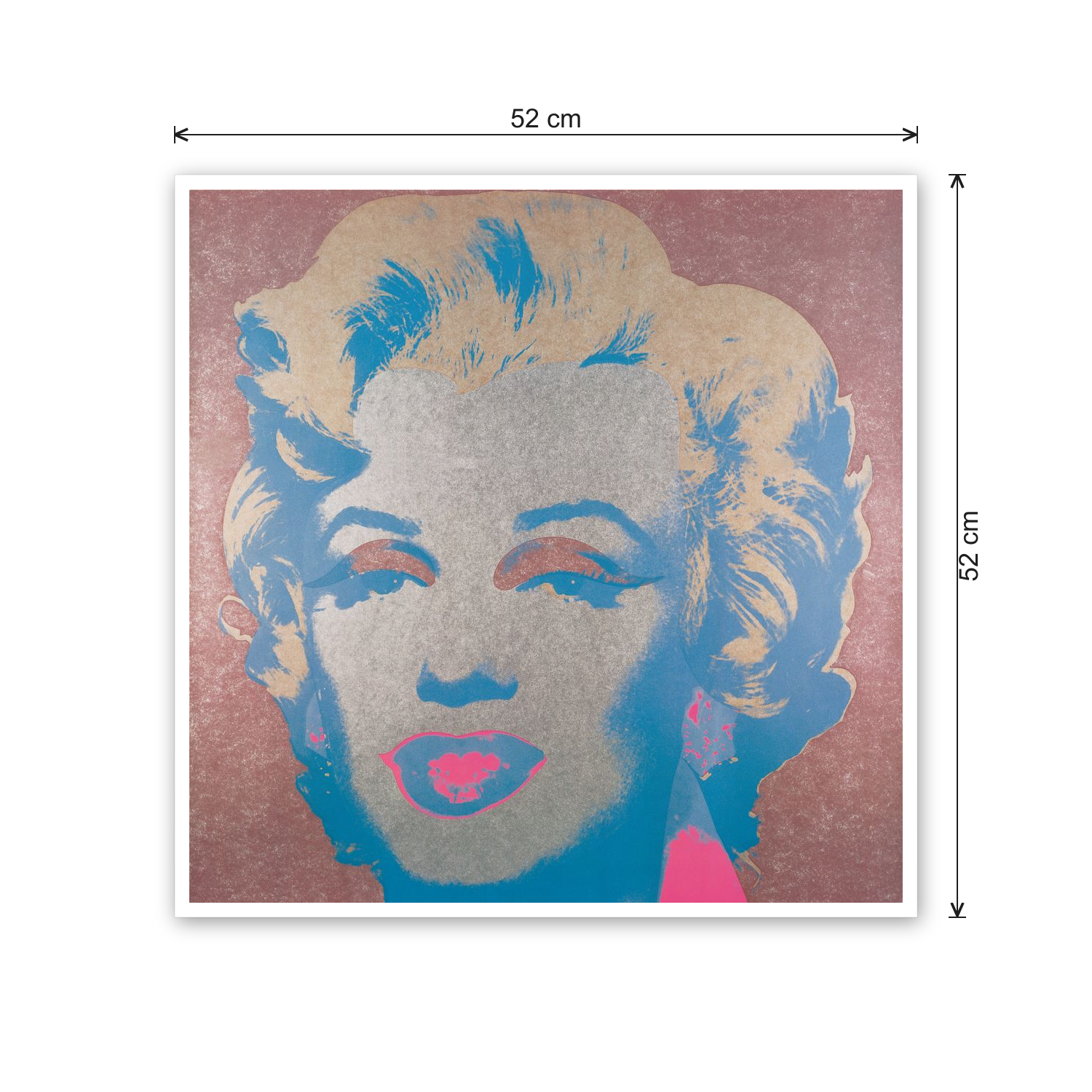 Homage to Warhol - Marilyn Monroe cm 50x50 - misure