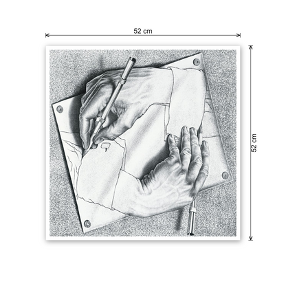 Homage to Escher - Drawing Hands, 1948 cm 50x50 - misure