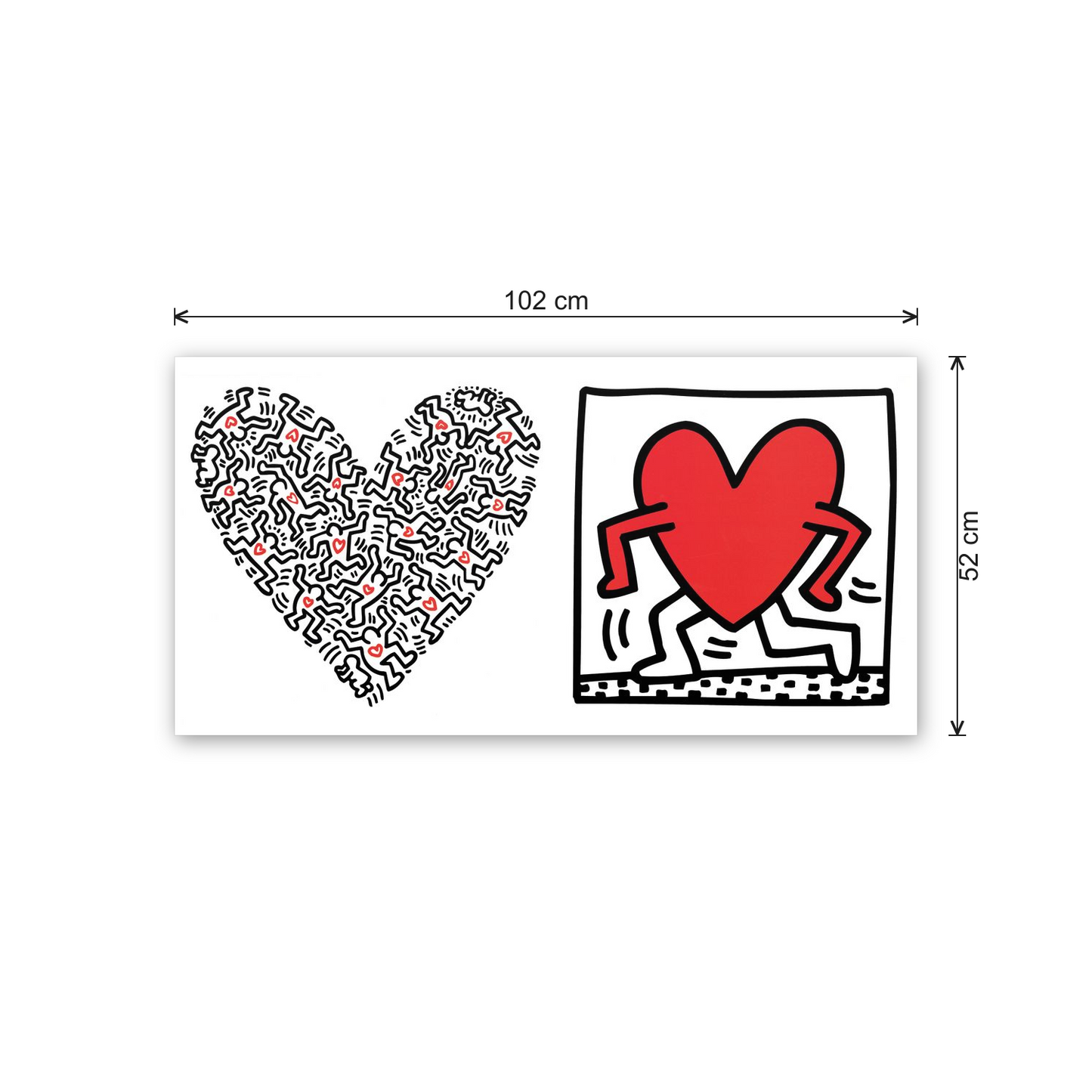 Homage to Haring - Untitled cm 100x50 - misure
