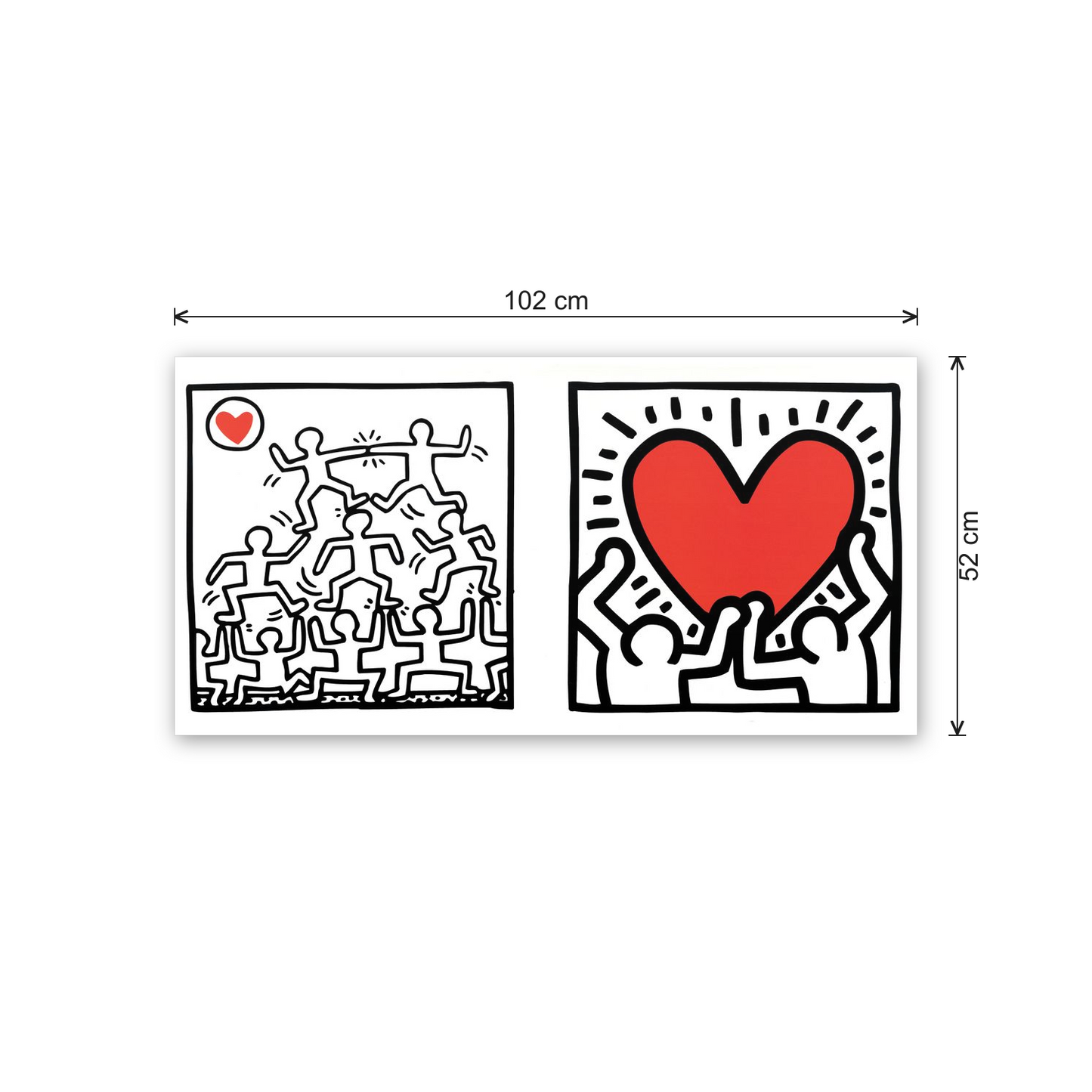 Homage to Haring - Untitled cm 100x50 - misure
