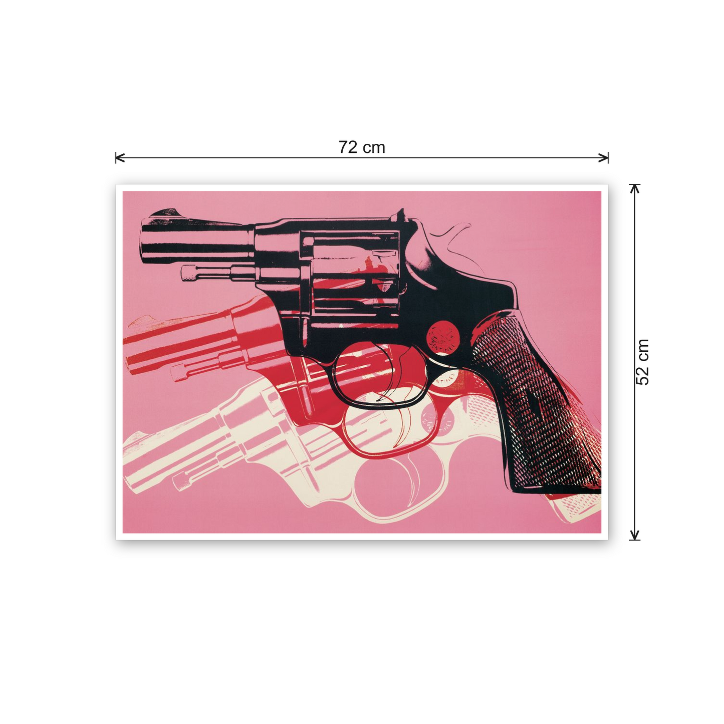 Homage to Warhol - Gun, 81-82 cm 70x50 - misure