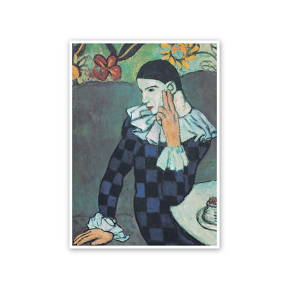 Homage to Picasso - Thoughtful Harlequin cm 50x70