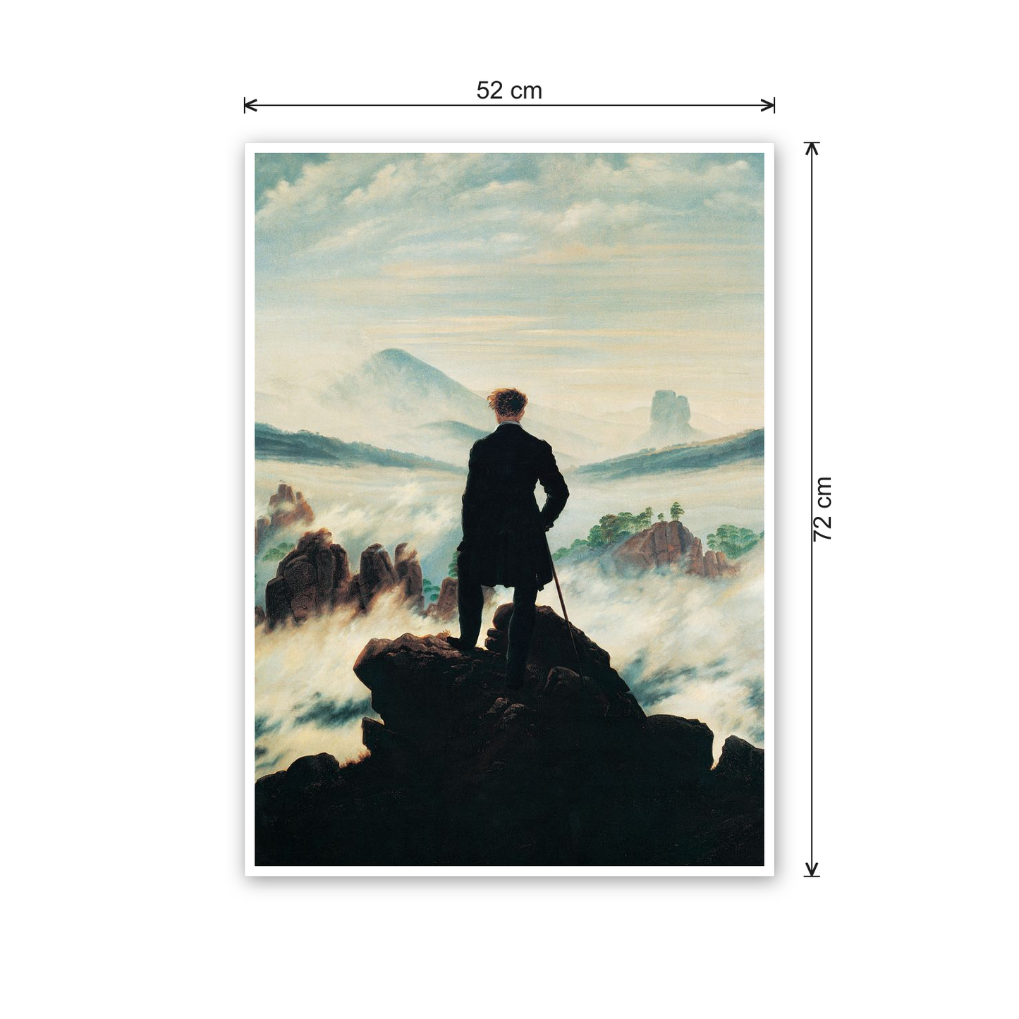 Homage to Friedrich - The Wanderer above the Sea of Fog cm 50x70 - misure