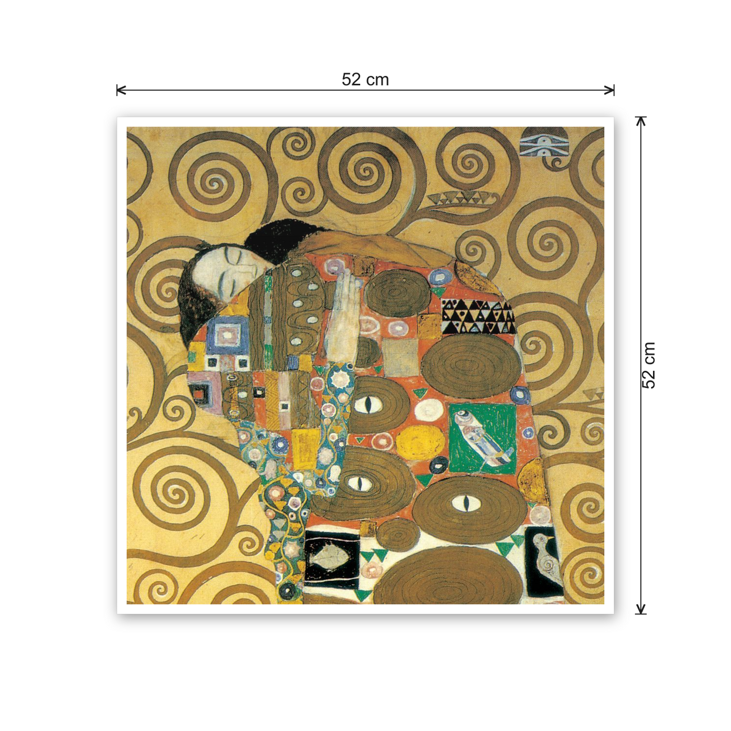 Homage to Klimt - Embrace cm 50x50 - misure