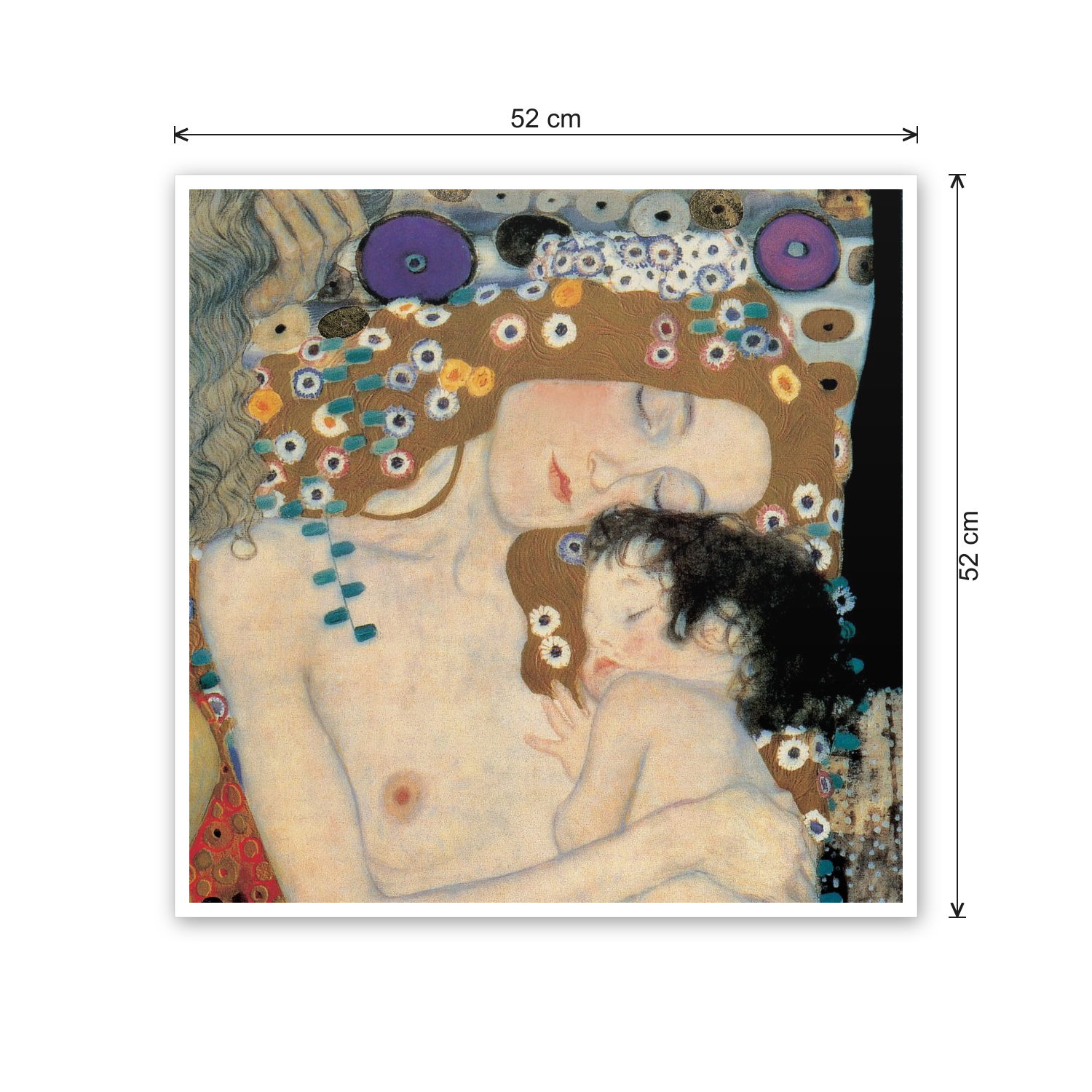 Homage to Klimt - The Three Ages of Woman cm 50x50 - misure