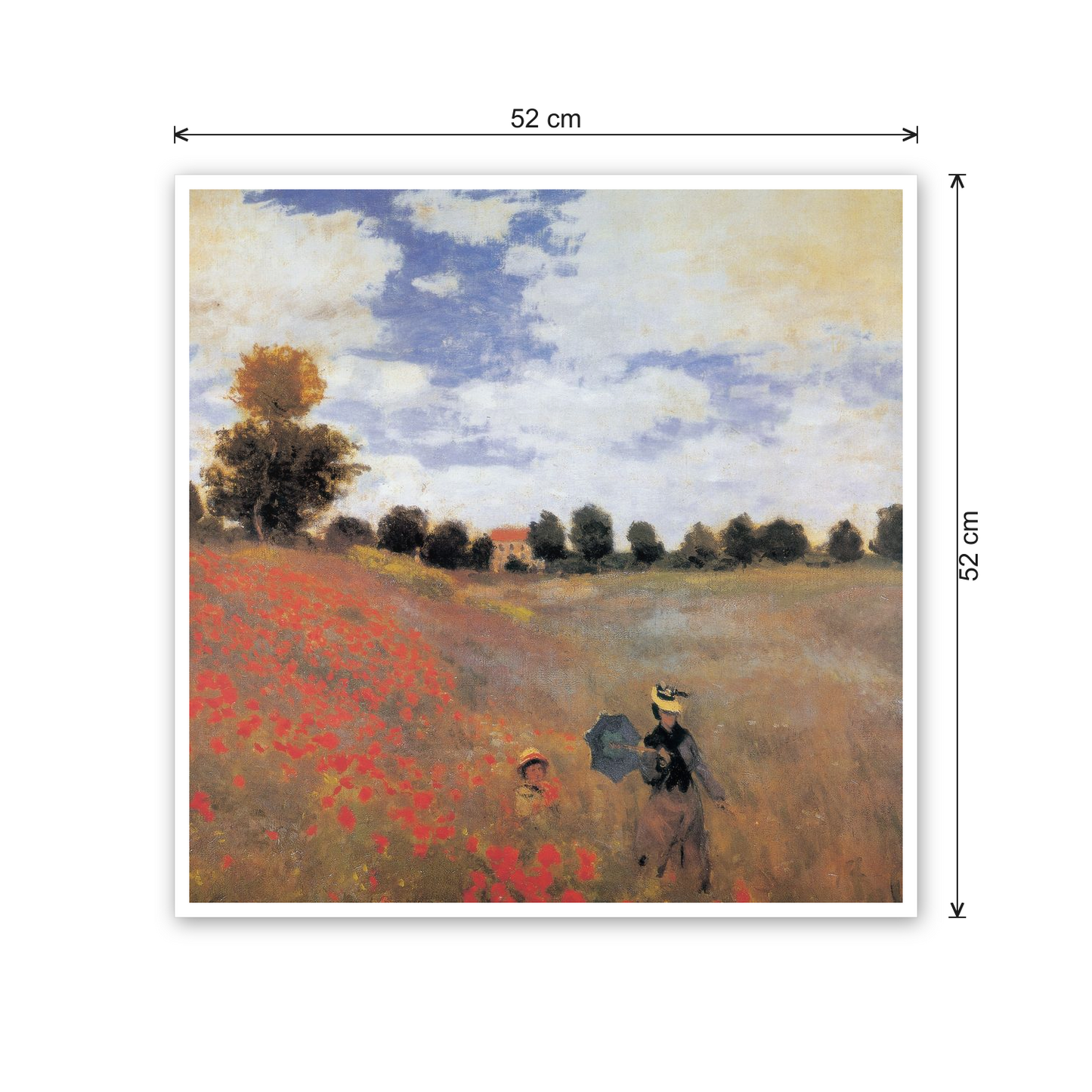 Homage to Monet - Poppy Field cm 50x50 - misure