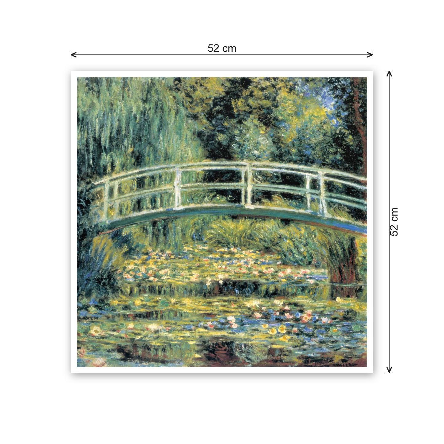 Homage to Monet - Le Pont Japonais cm 50x50 - misure
