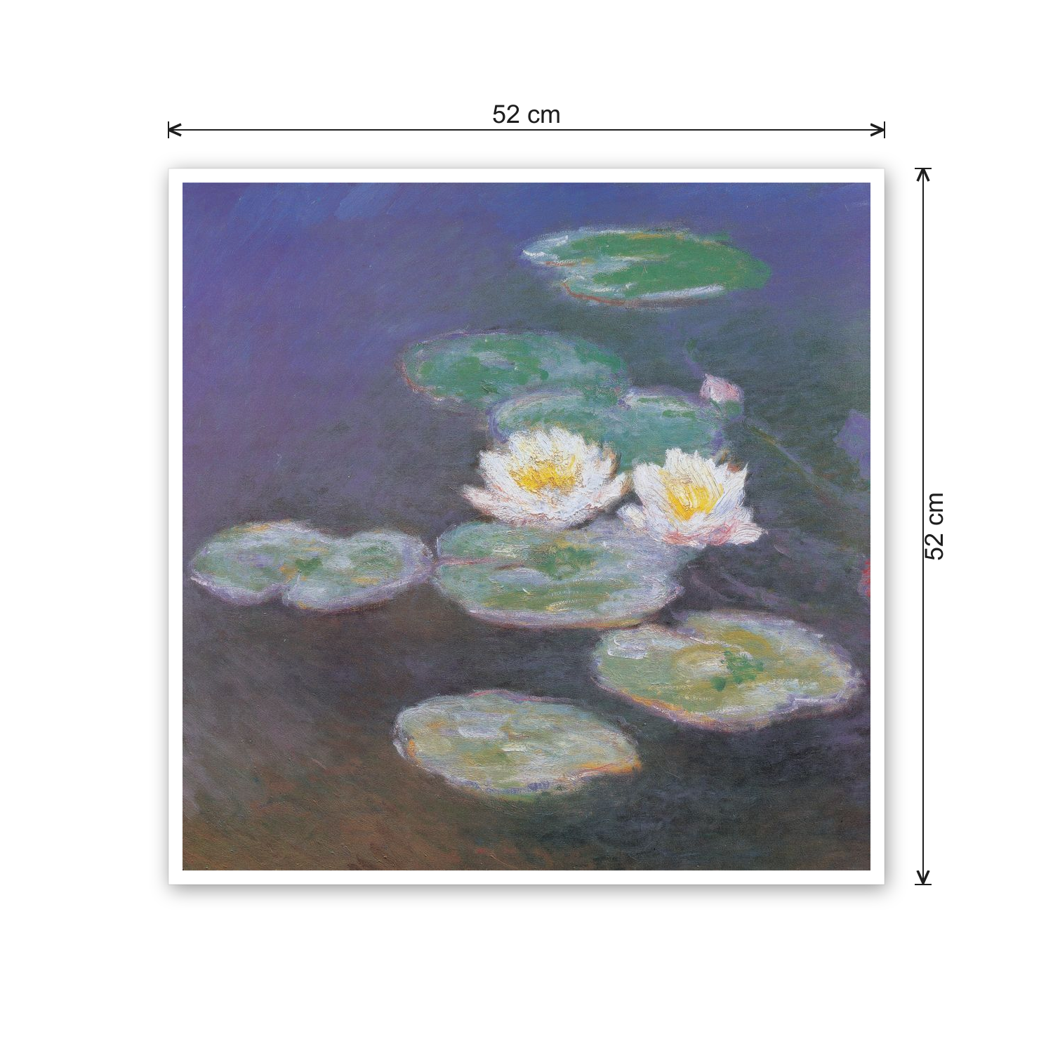 Homage to Monet - Ninfee cm 50x50 - misure