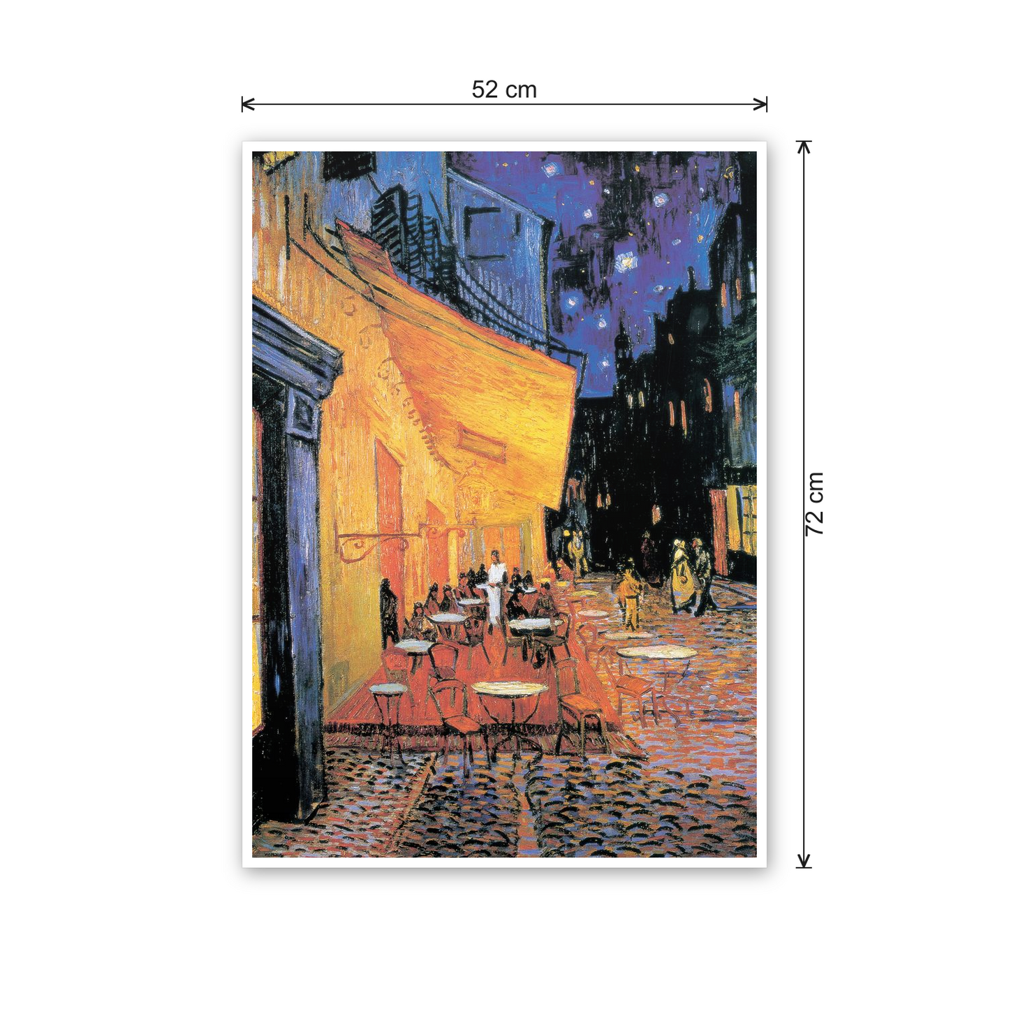 Homage to Van Gogh - Le Café de nuit cm 50x70 - misure
