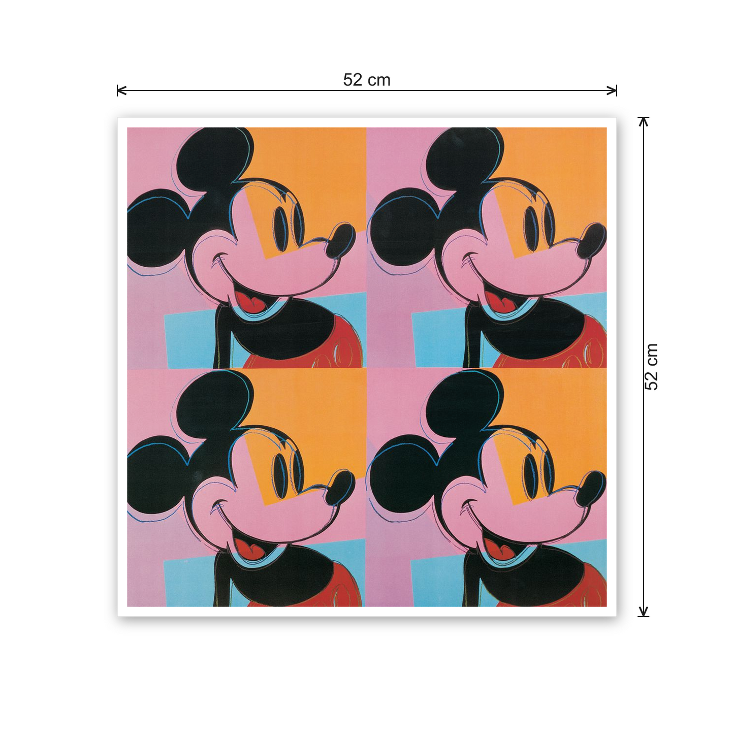 Homage to Warhol - Mickey Mouse cm 50x50 - misure