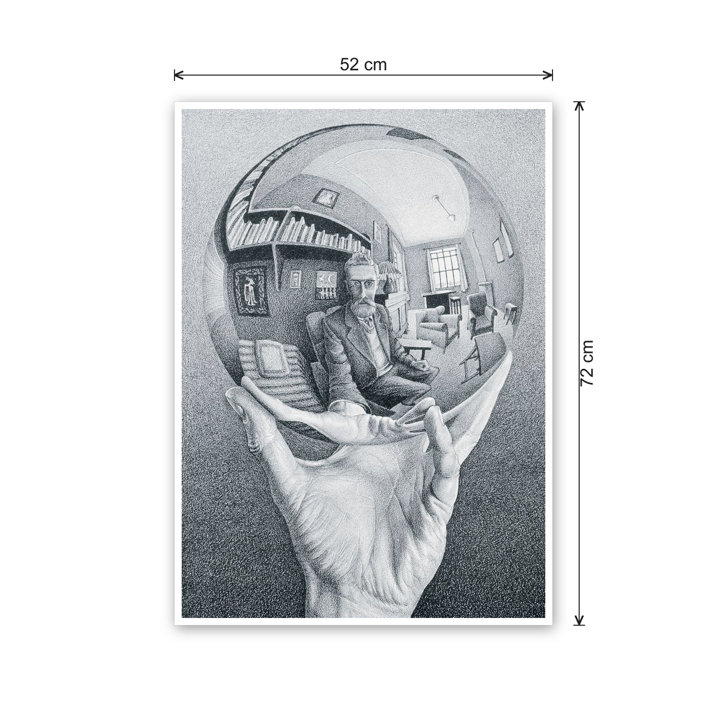 Homage to Escher - Hand With Globe cm 50x70 - misure