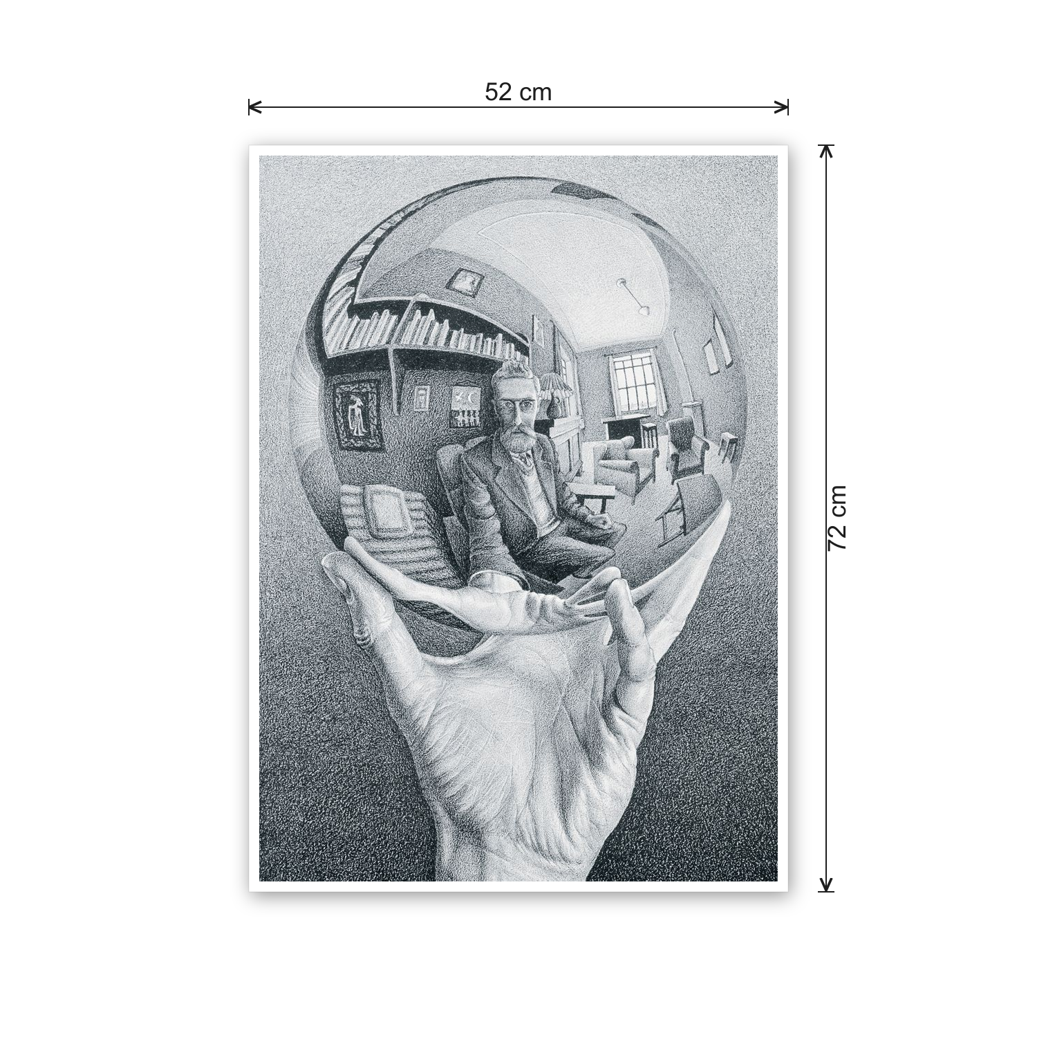 Homage to Escher - Hand With Globe cm 50x70 - misure