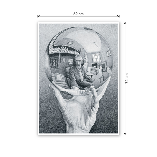 Homage to Escher - Hand With Globe cm 50x70 - misure