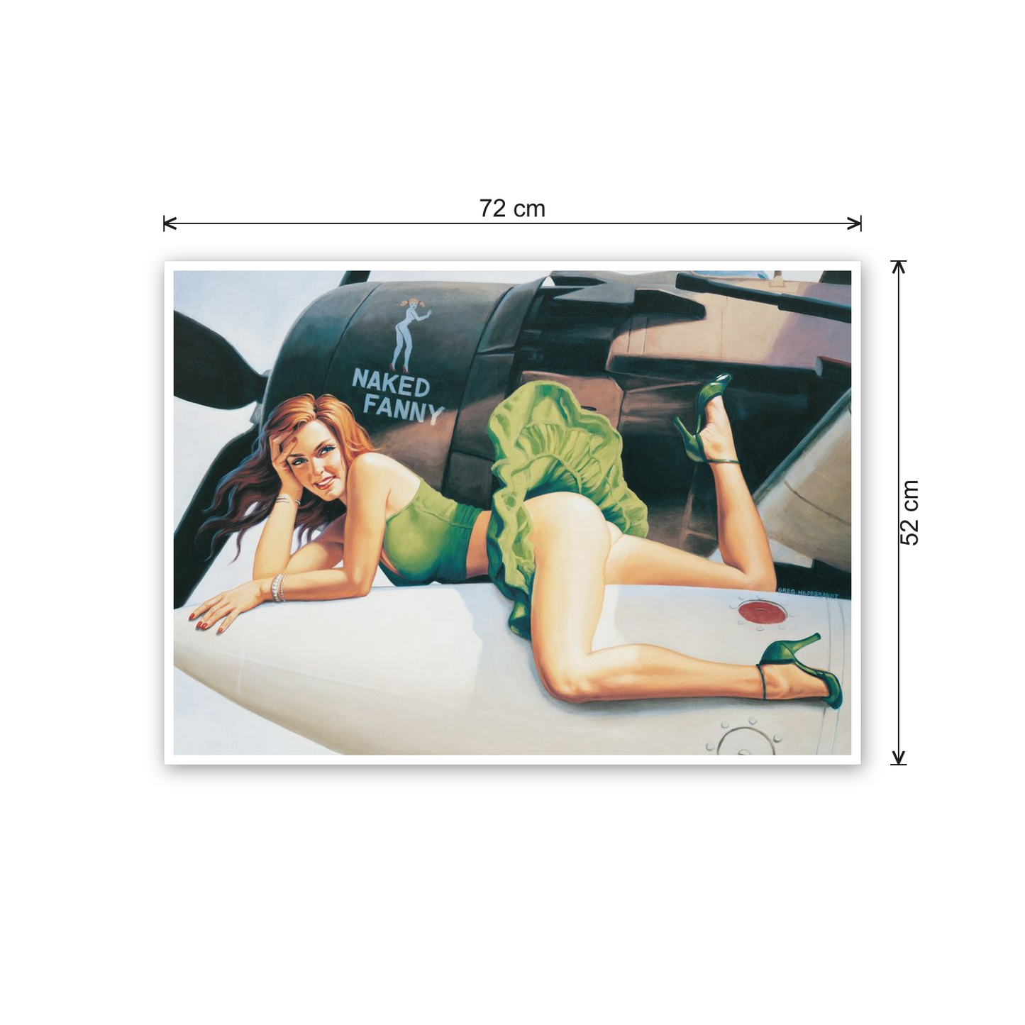 Pin up nacked funny cm 70x50 - misure