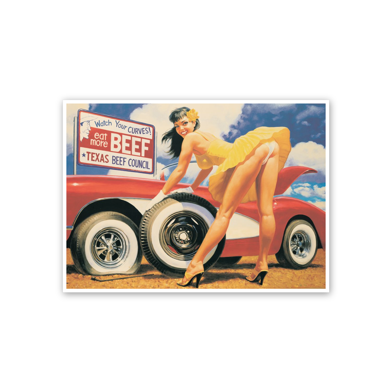 Pin up yellow rose cm 70x50