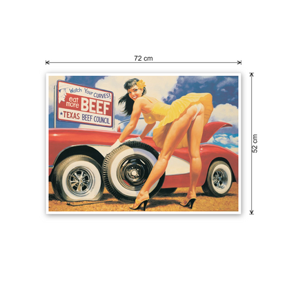 Pin up yellow rose cm 70x50 - misure