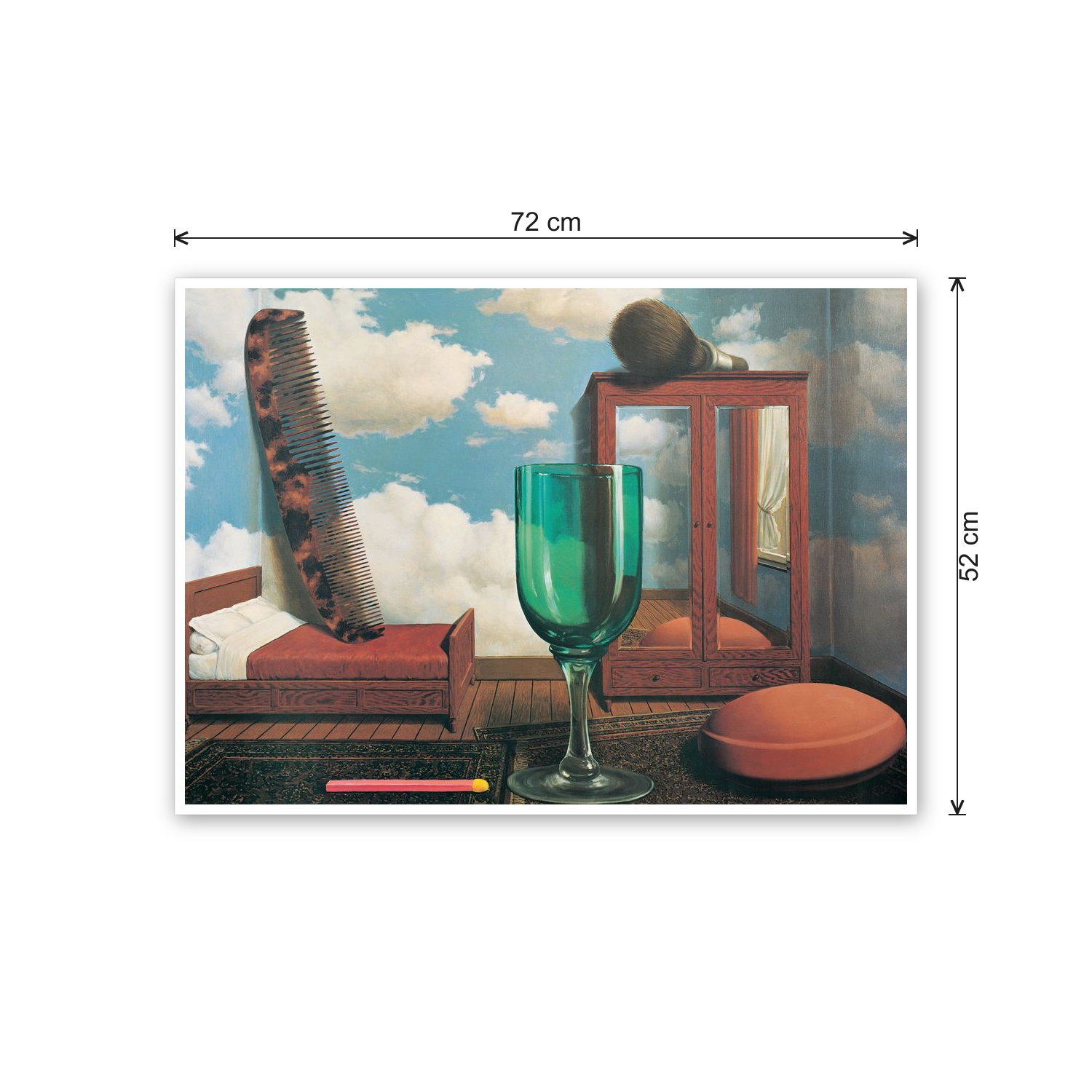 Homage to Magritte - Les Valeurs cm 70x50 - misure