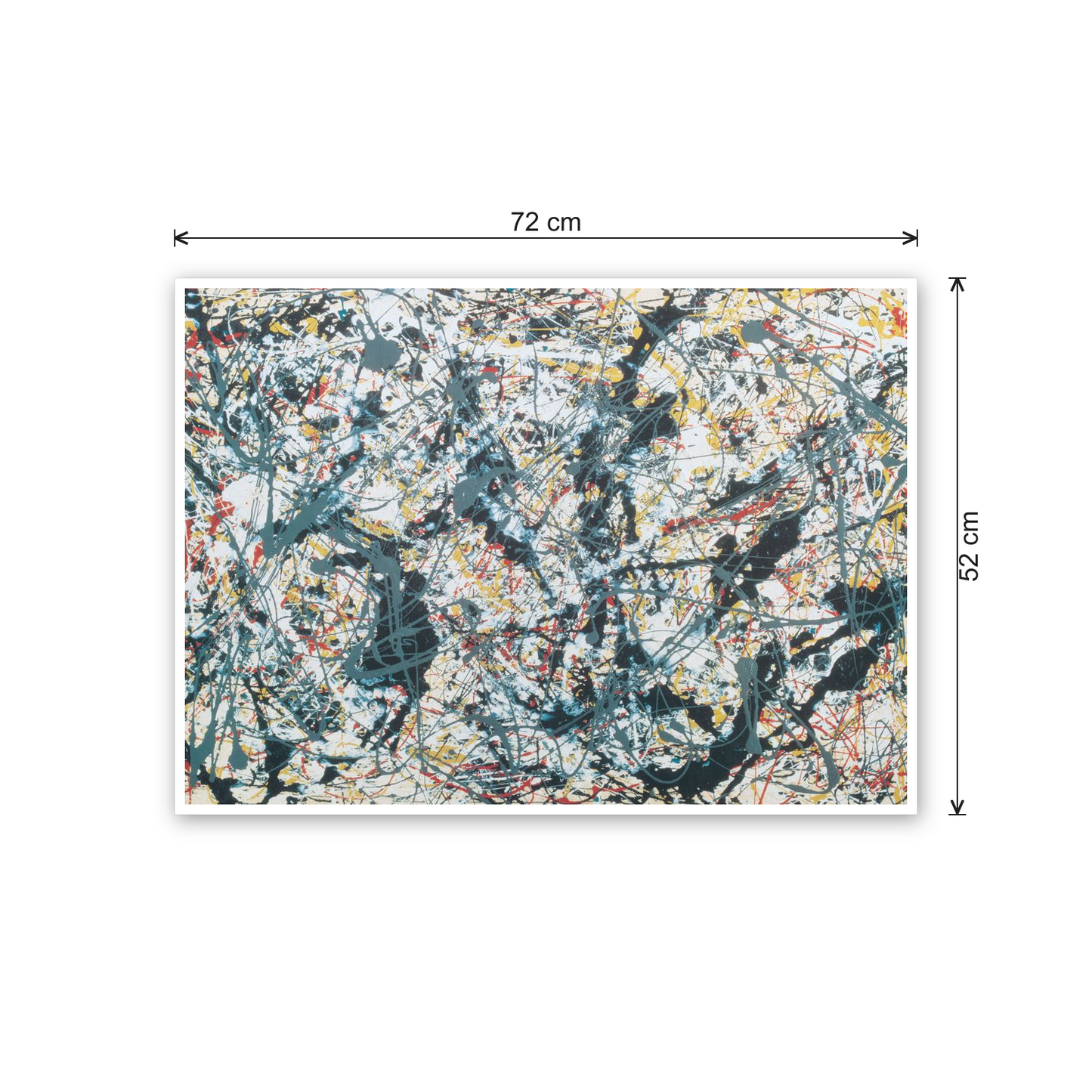 Homage to Pollock - Silver Over Black White Yellow And Red 1948 cm 70x50 - misure