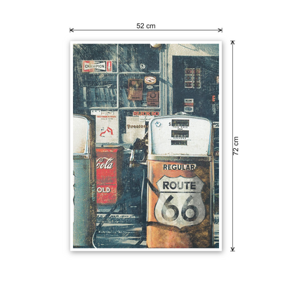 Route 66 Gas Station cm 50x70 - misure
