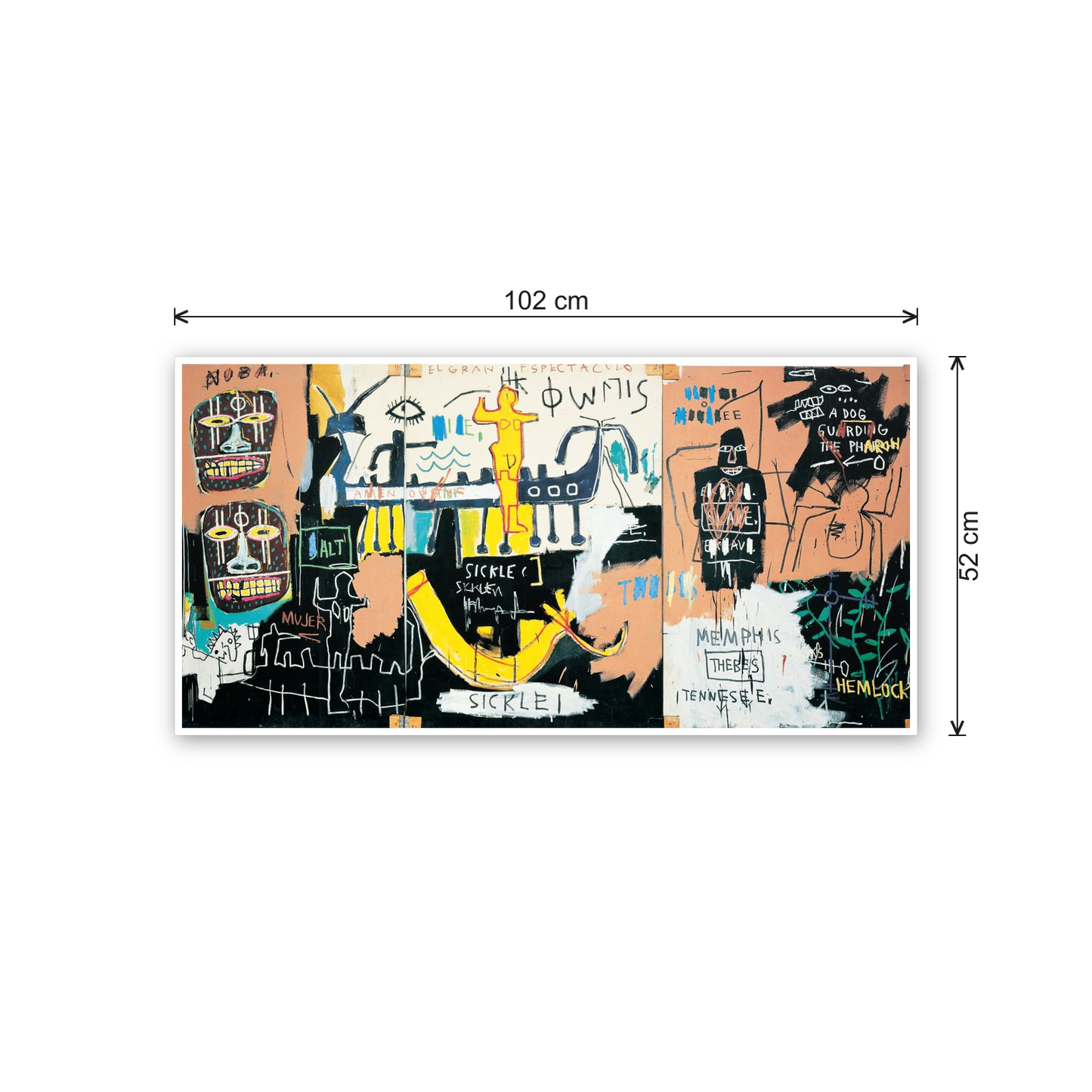 Homage to Basquiat - El Gran Espectaculo (History Of Black People) cm 100x50 - misure