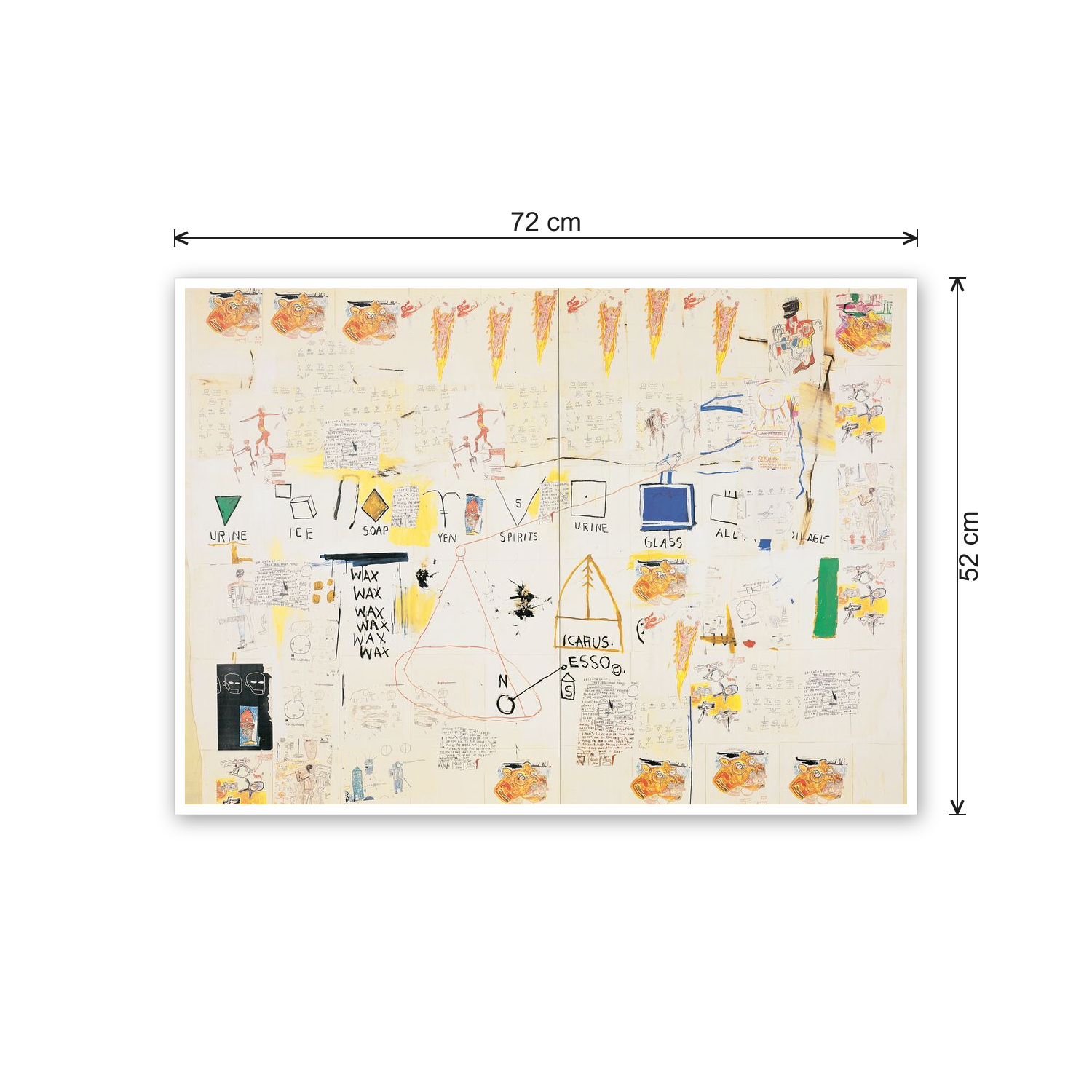 Homage to Basquiat - Icarus Esso cm 70x50 - misure