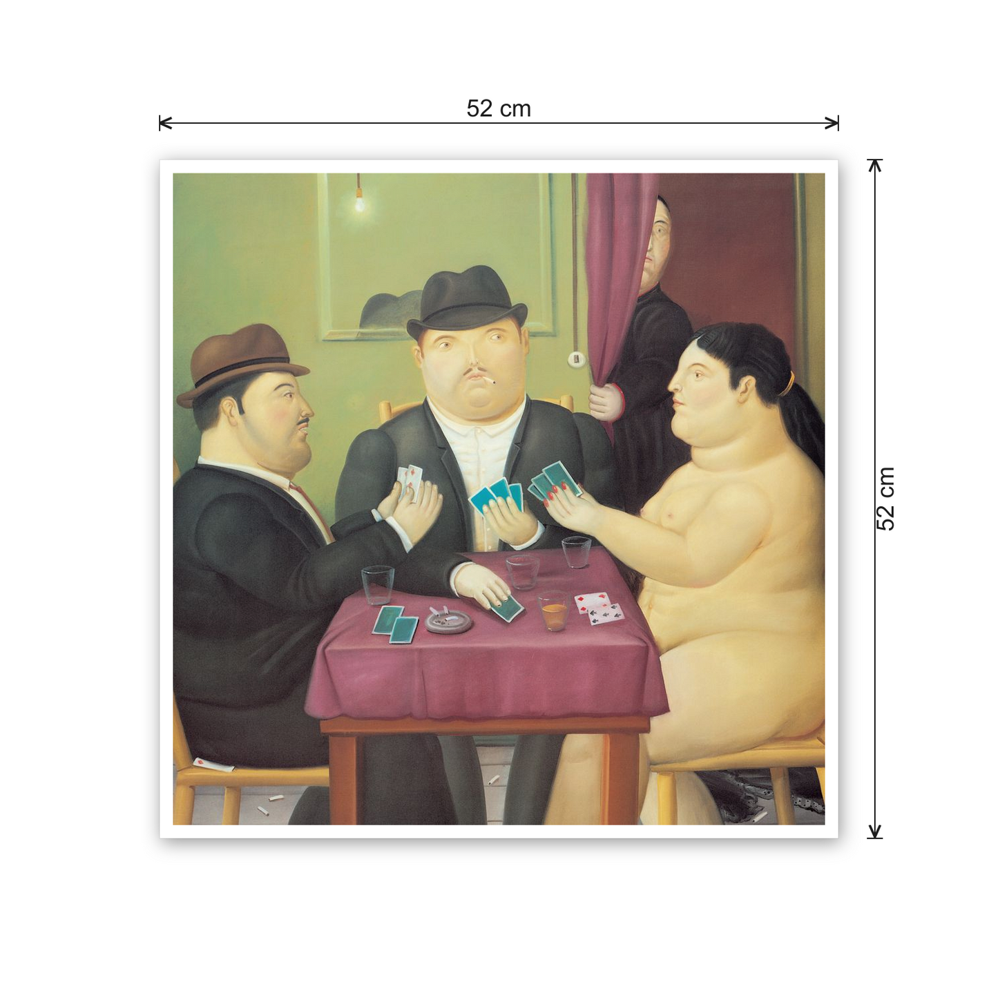 Homage to Botero - The Card Players cm 50x50 - misure