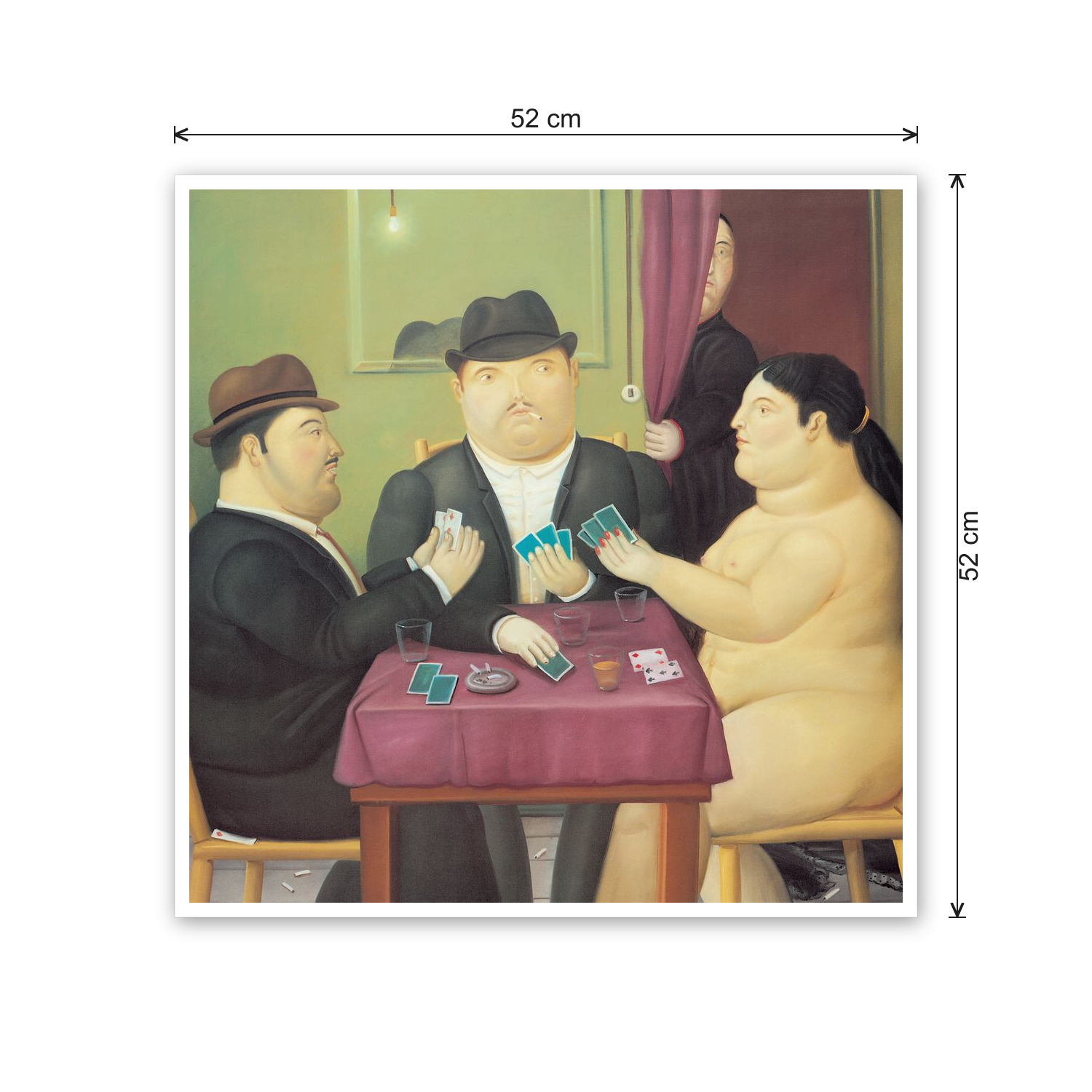 Homage to Botero - The Card Players cm 50x50 - misure