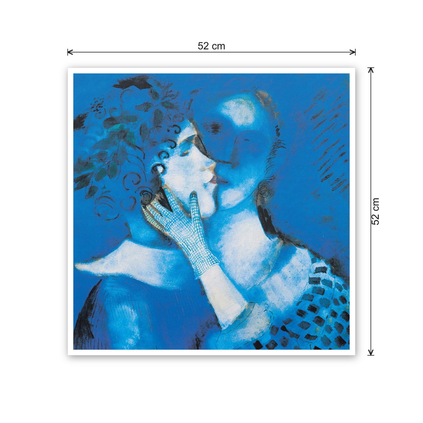 Homage to Chagall - The Blue Lovers cm 50x50 - misure