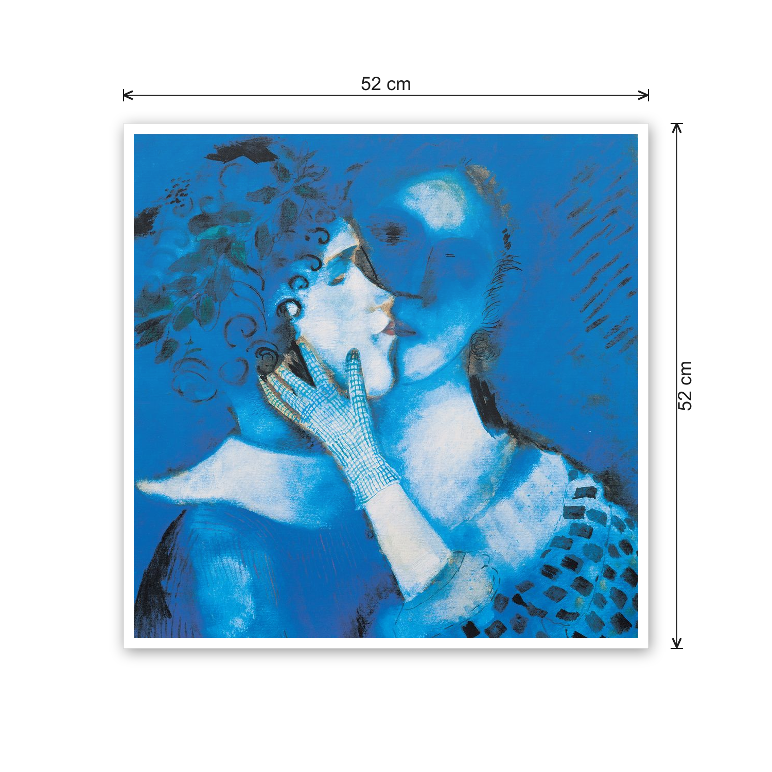Homage to Chagall - The Blue Lovers cm 50x50 - misure