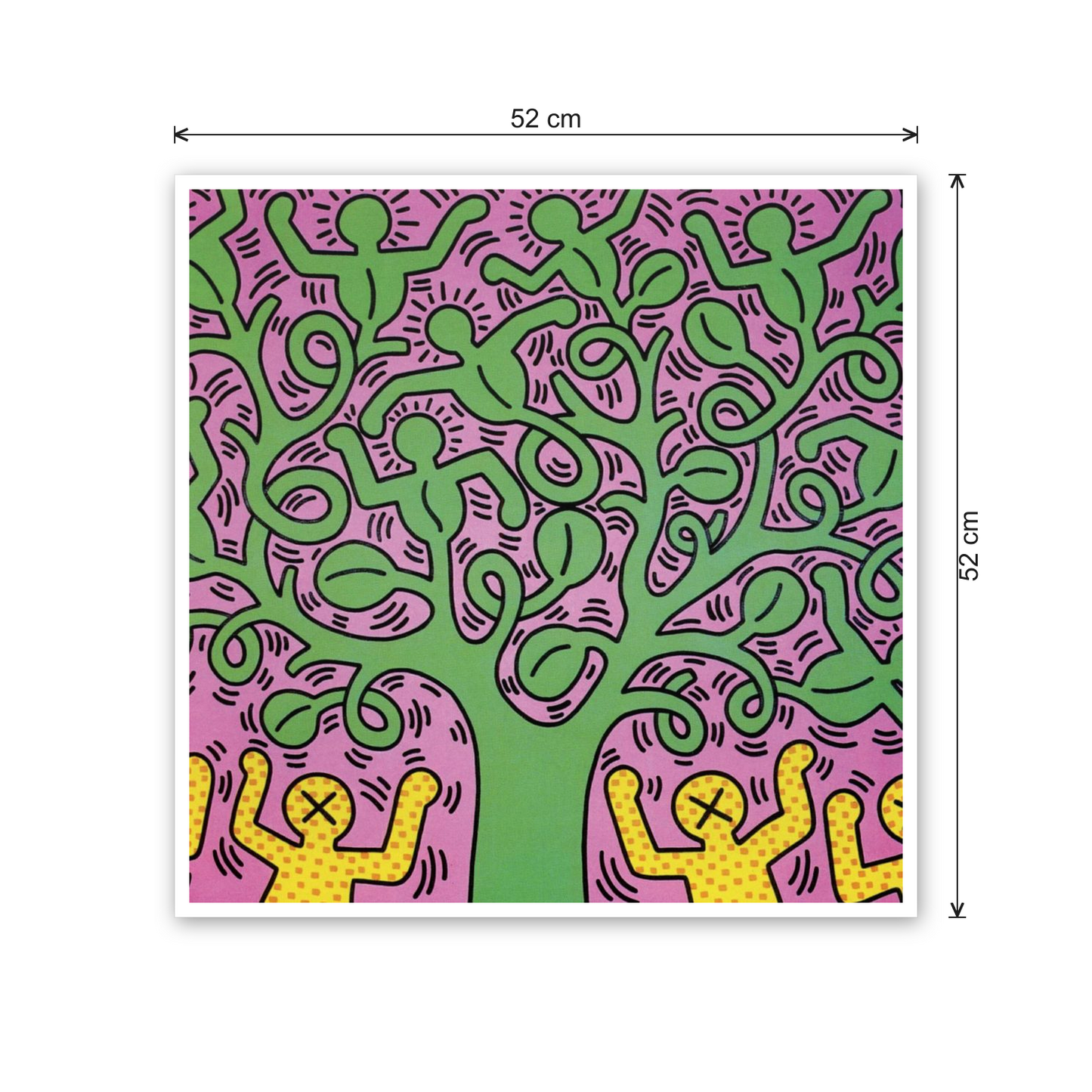 Homage to Haring - Tree of Life cm 50x50 - misure