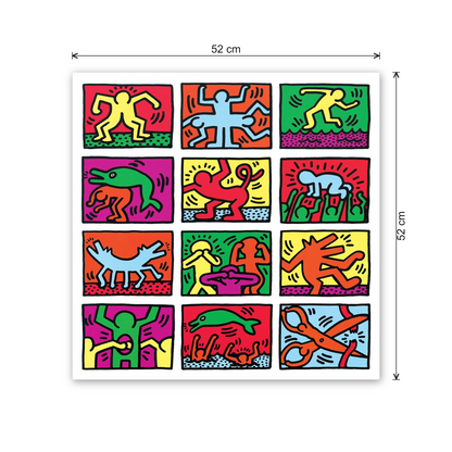 Homage to Haring - Retrospect 1989 cm 50x50 - misure
