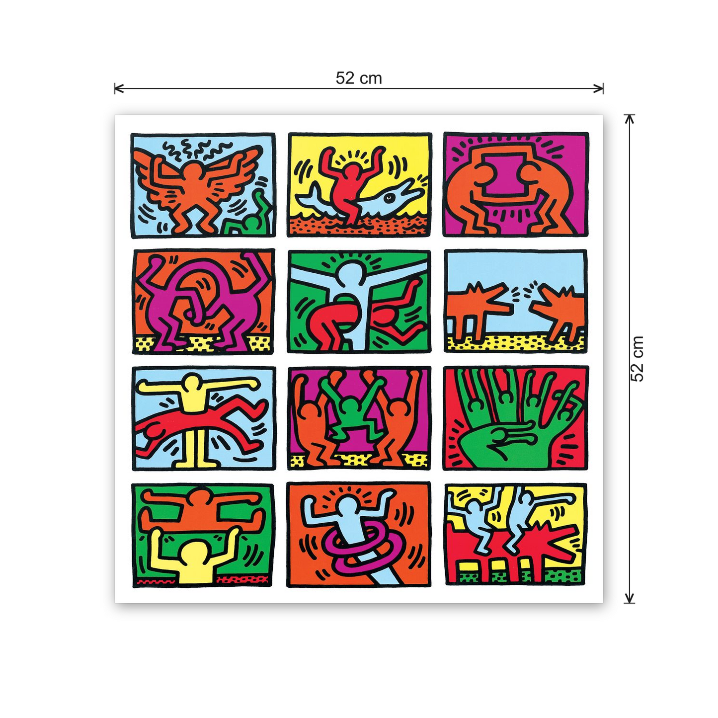 Homage to Haring - Retrospect 1989 cm 50x50 - misure
