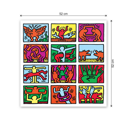 Homage to Haring - Retrospect 1989 cm 50x50 - misure