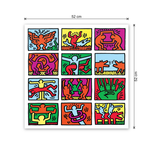 Homage to Haring - Retrospect 1989 cm 50x50 - misure