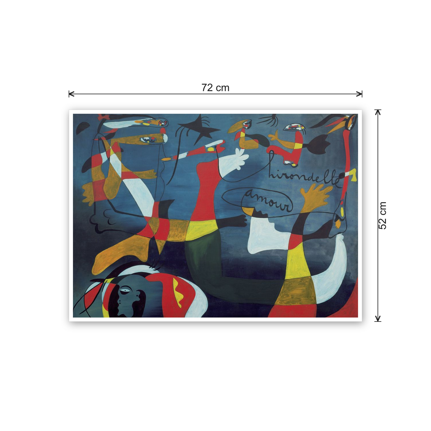 Homage to Mirò - Hirondelle Amour cm 70x50 - misure