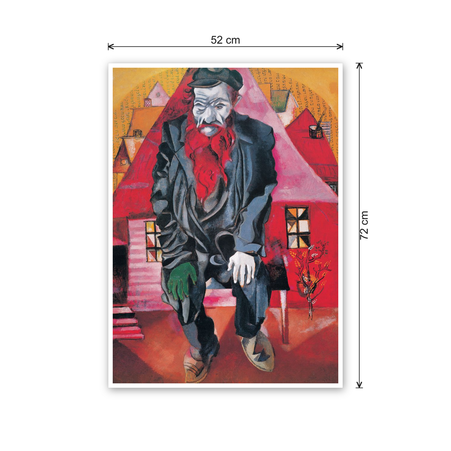 Homage to Chagall - Jew in Pink cm 50x70 - misure
