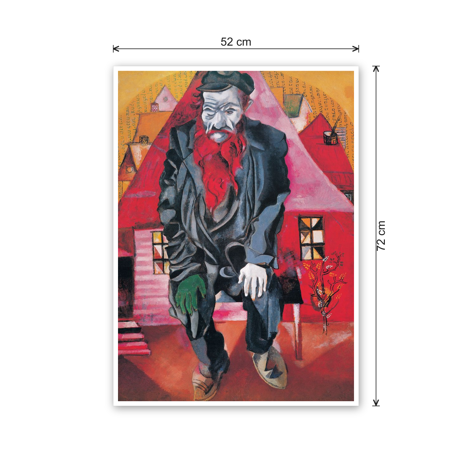 Homage to Chagall - Jew in Pink cm 50x70 - misure