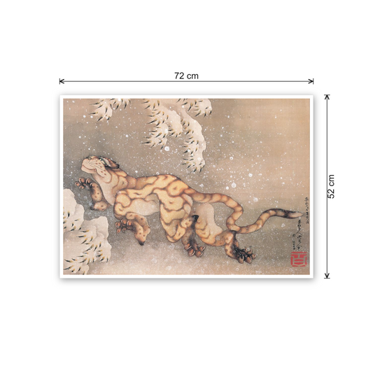 Homage to Hokusai - Older Tiger In The Snow cm 70x50 - misure