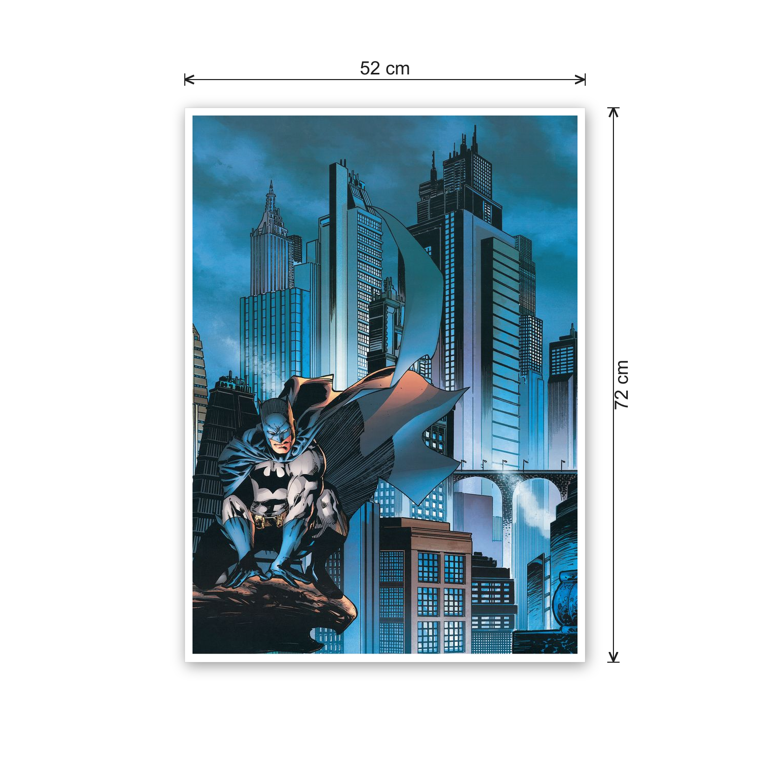 Homage to Batman Gotham City cm 50x70 - misure