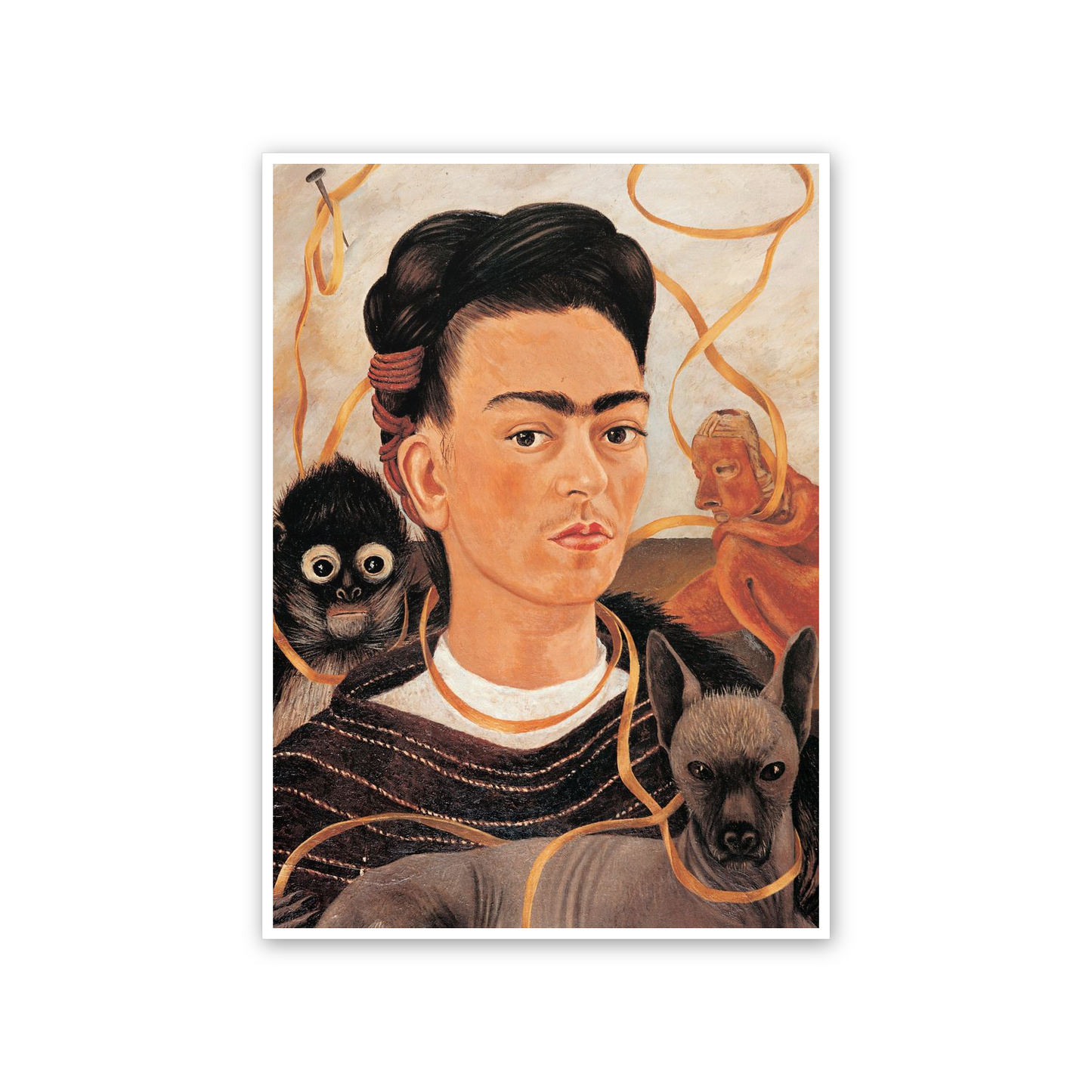 Homage to Frida - Self-Portrait with Monkey cm 50x70