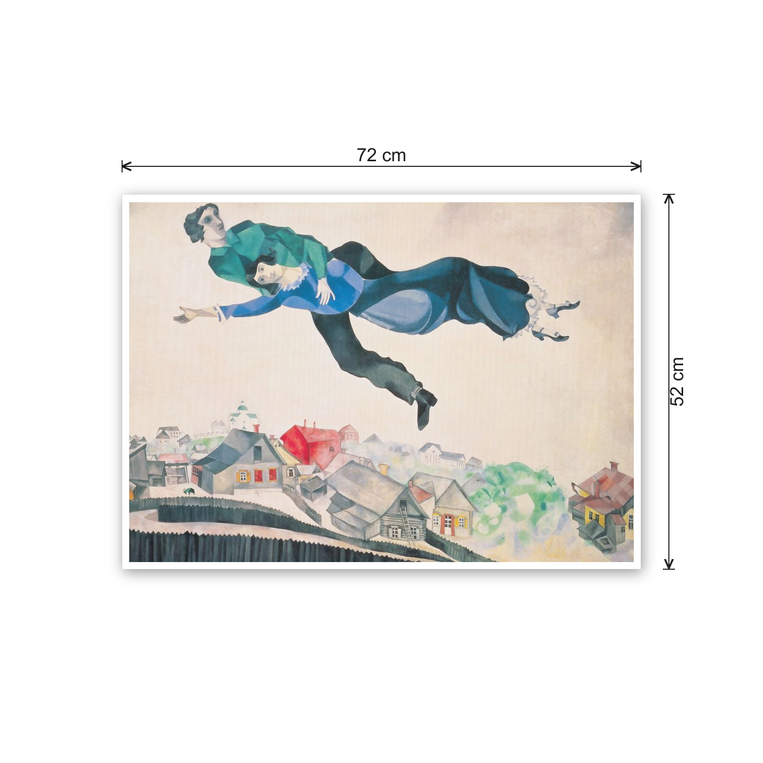 Homage to Chagall - On the City cm 70x50 - misure