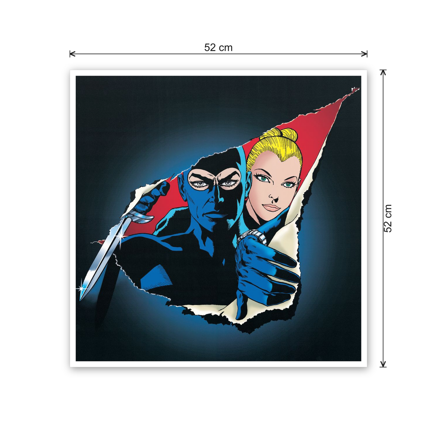 Homage to Diabolik- The Dagger cm 50x50 - misure