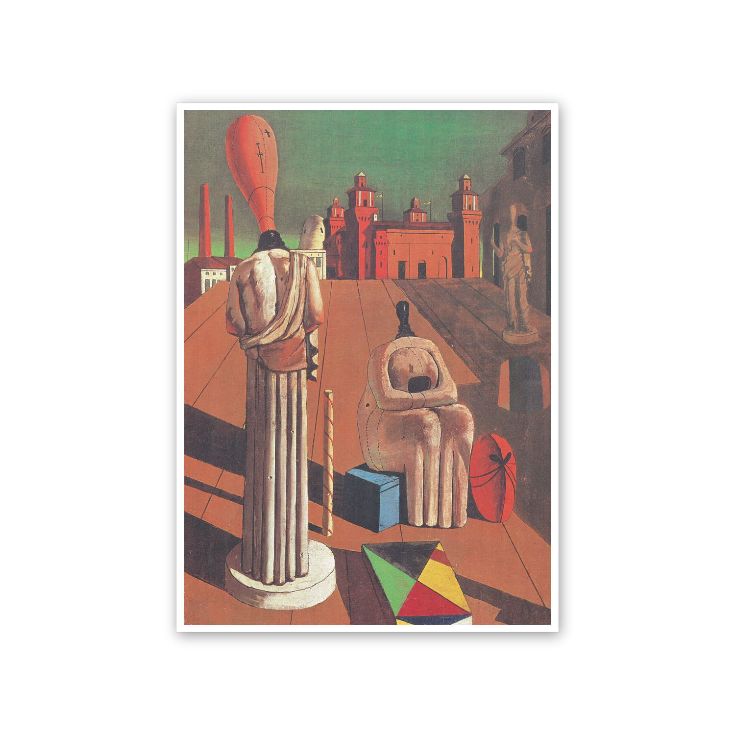 Homage to De Chirico - The Unsettling Muses cm 50x70
