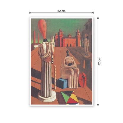 Homage to De Chirico - The Unsettling Muses cm 50x70 - misure