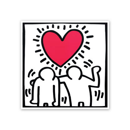 Homage to Haring - Untitled Wedding Invitation cm 50x50