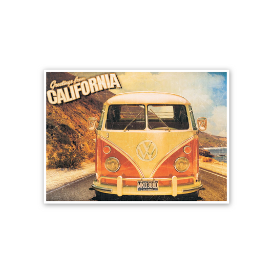 Greetings from California VW Camper van cm 70x50